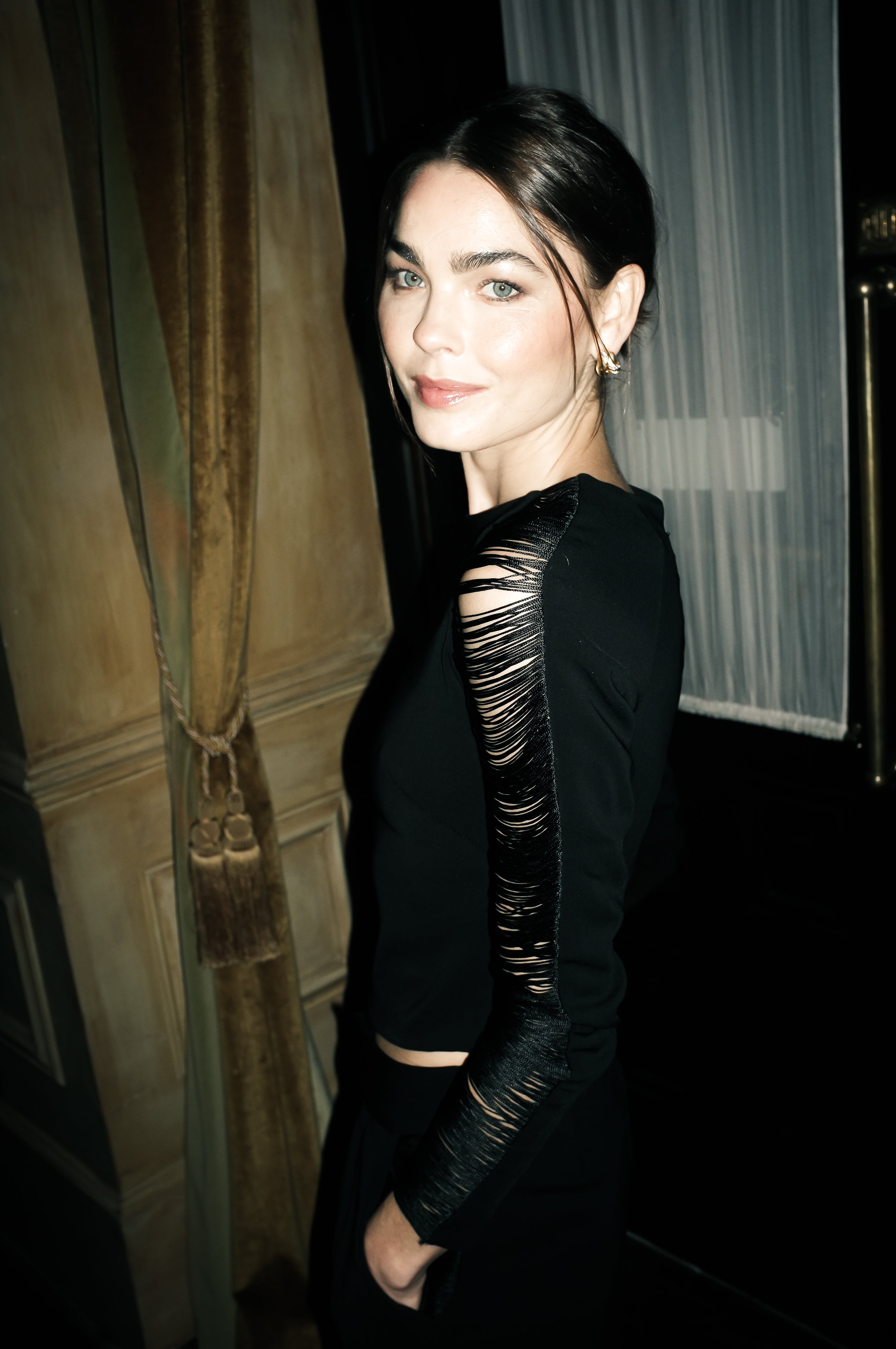 Bambi Northwood Wears Black Medusa Top
