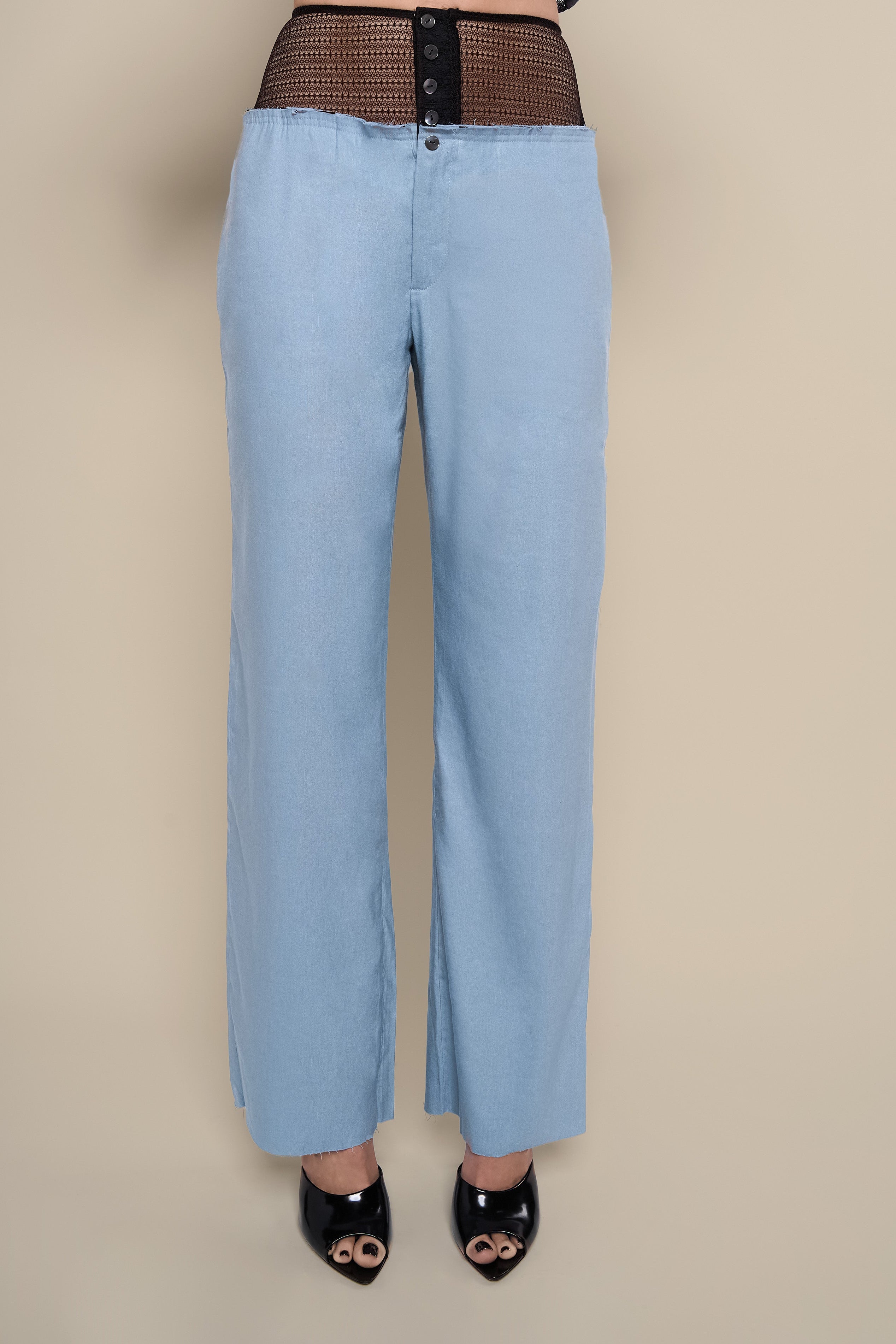 Linen Laissez Pant in Blue