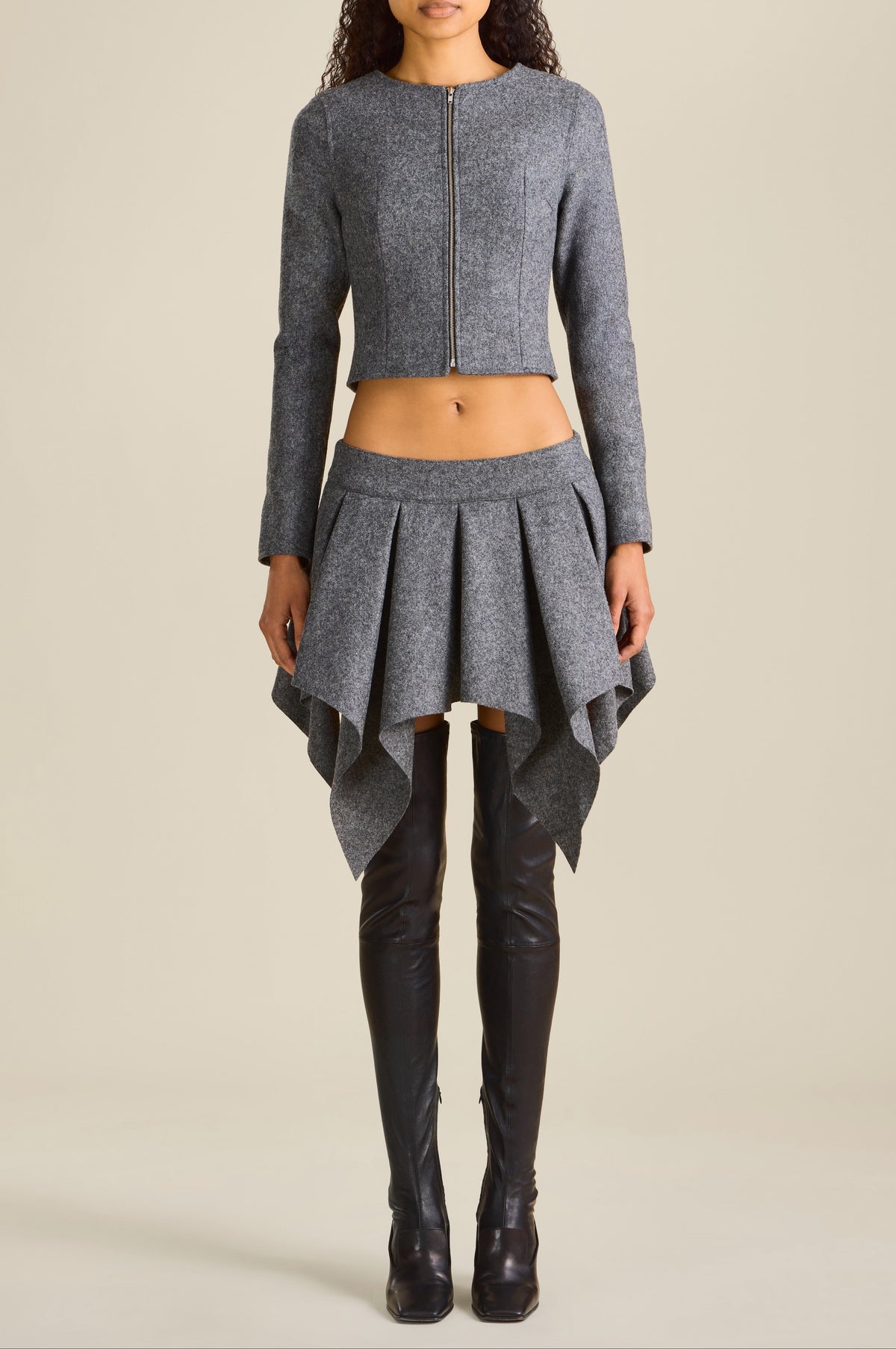 Wool Bella Skirt in Grey