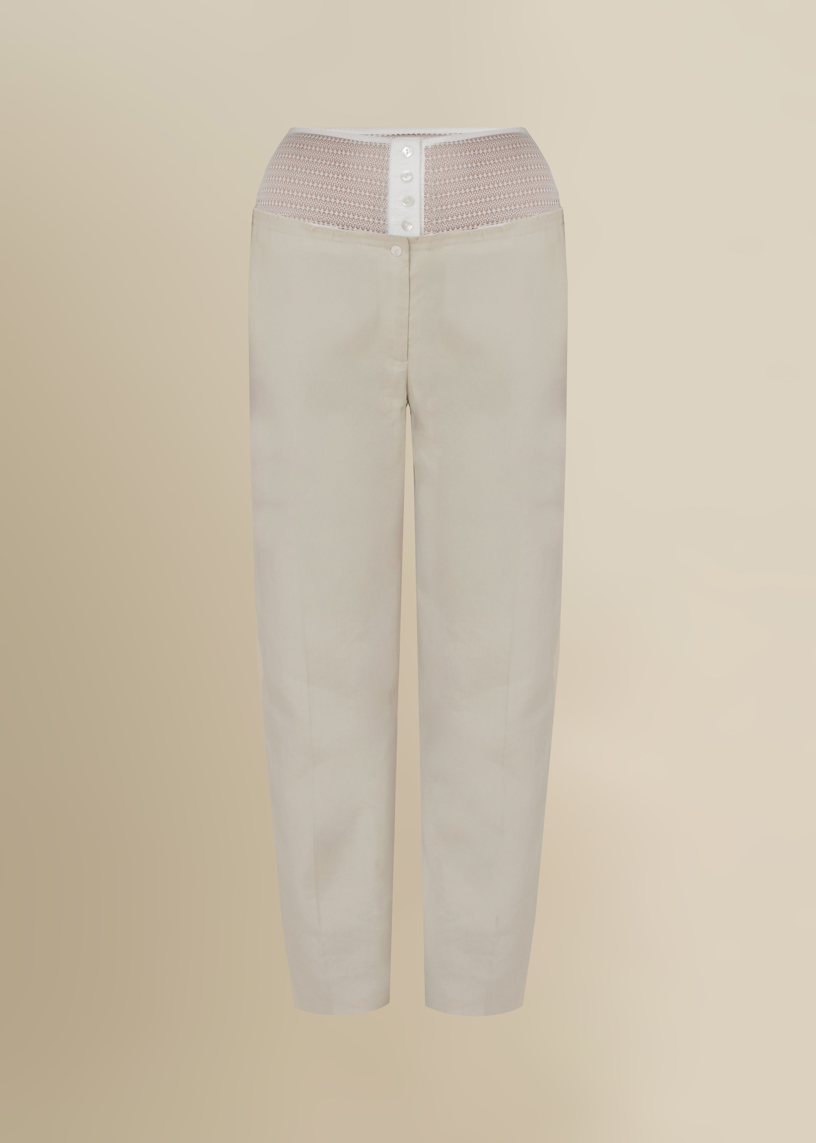 Linen Laissez Pant in Beige