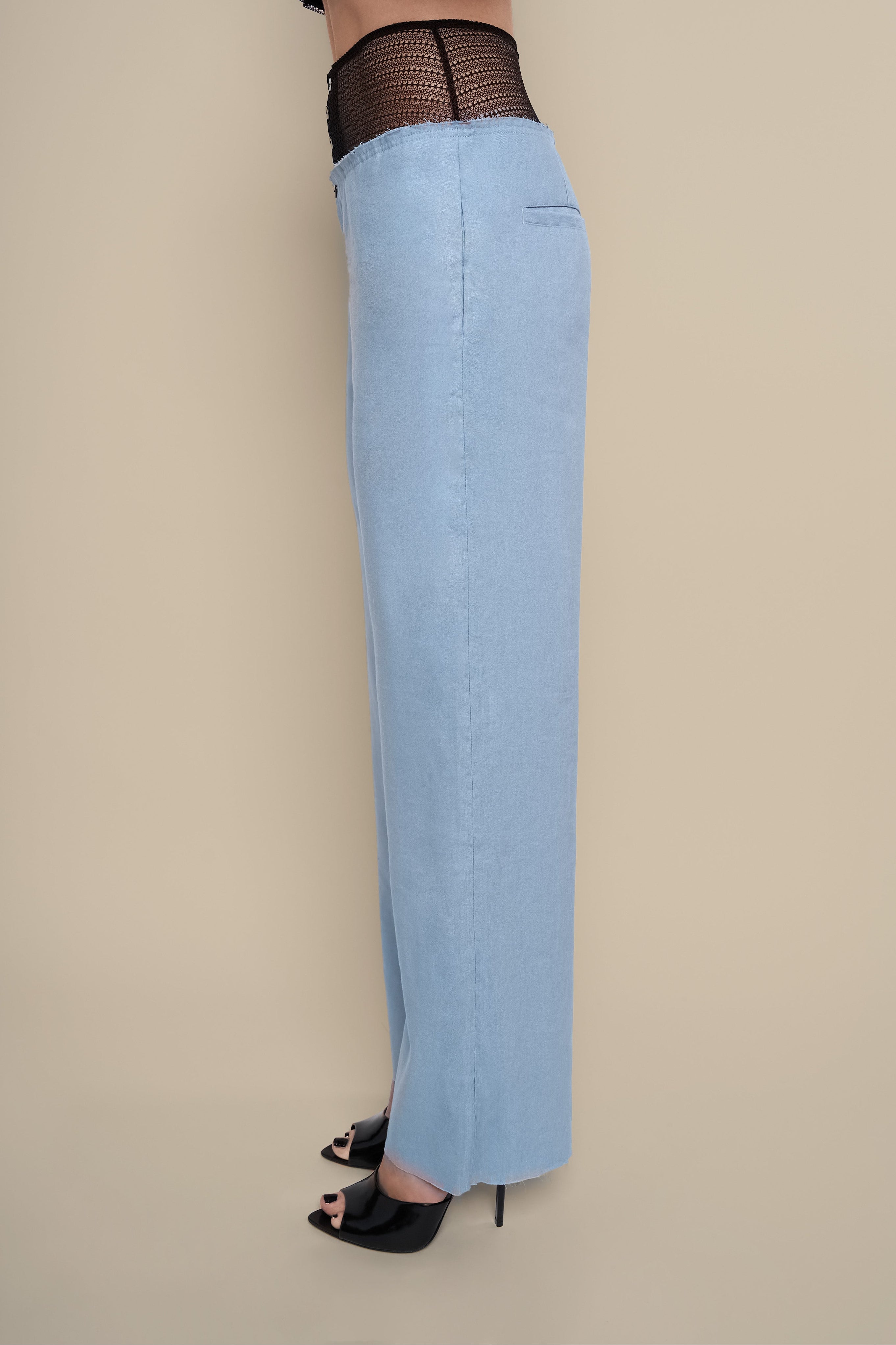 Linen Laissez Pant in Blue