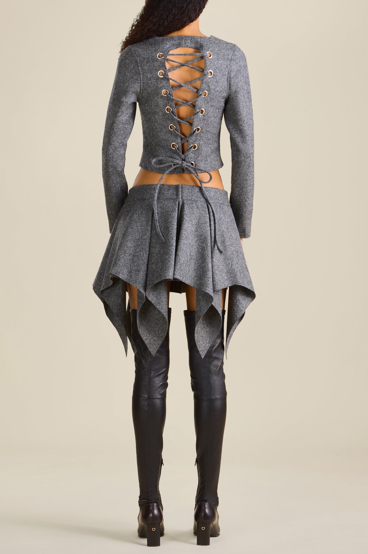 Wool Bella Skirt in Grey