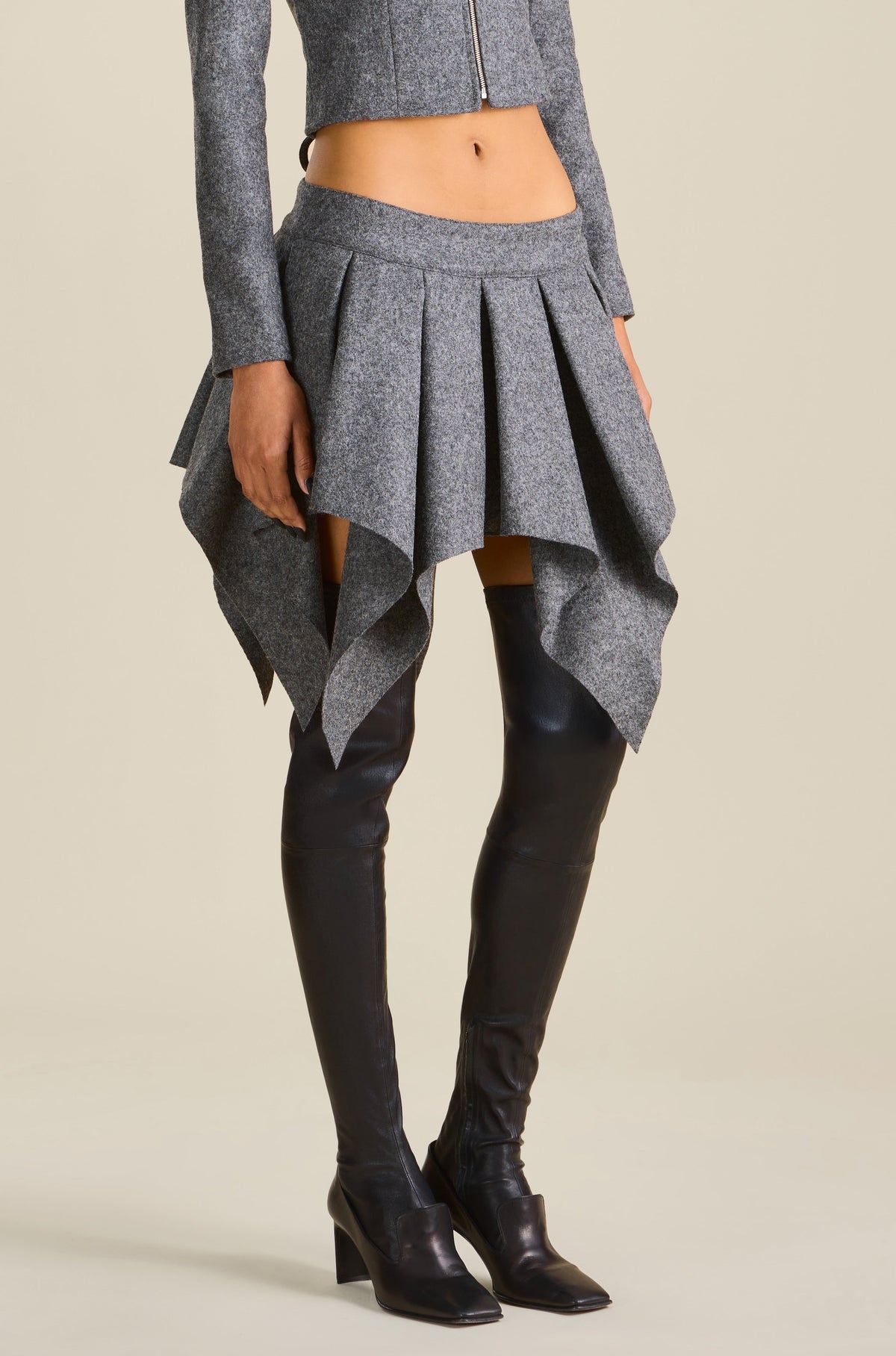 Wool Bella Skirt in Grey