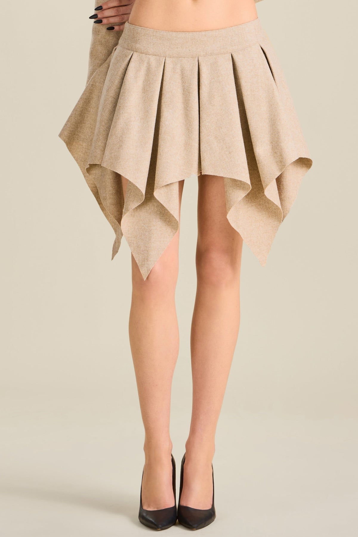 Wool Bella Skirt in Beige
