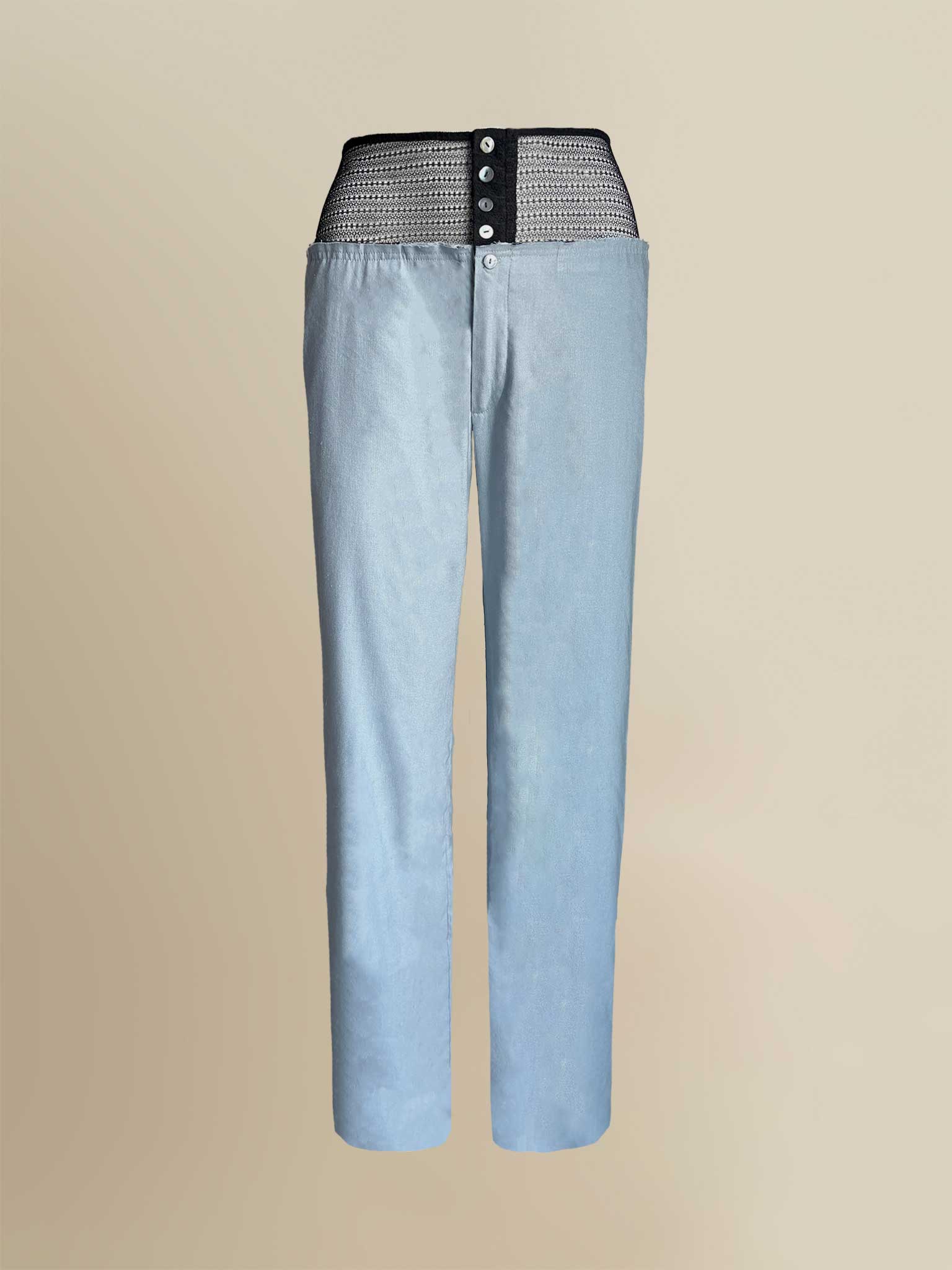 Linen Laissez Pant in Blue