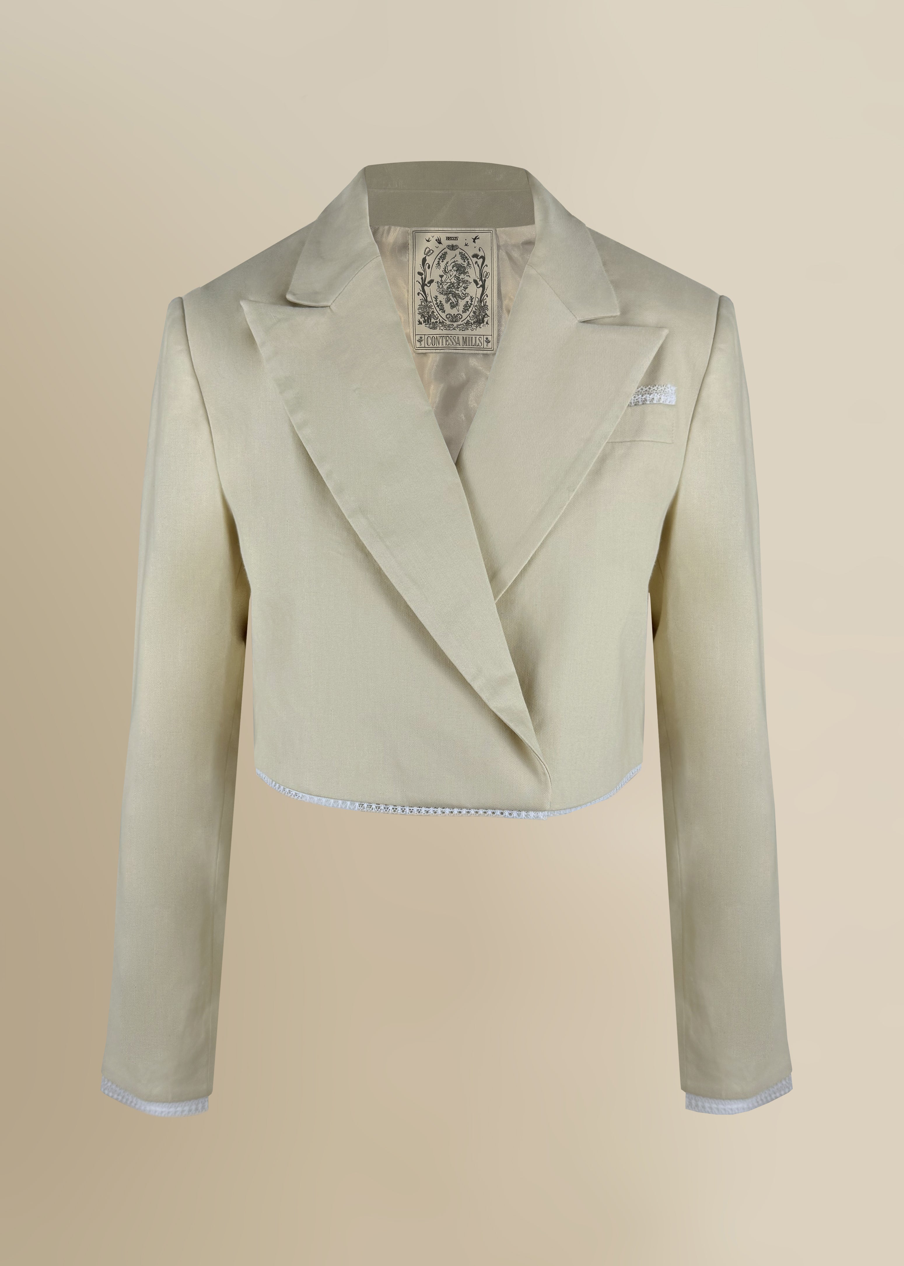 Morgaine Linen Blazer in Beige